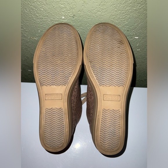 Guess, Fiora, high top, wedge sneaker, beige, brown size 7M - Picture 7 of 7